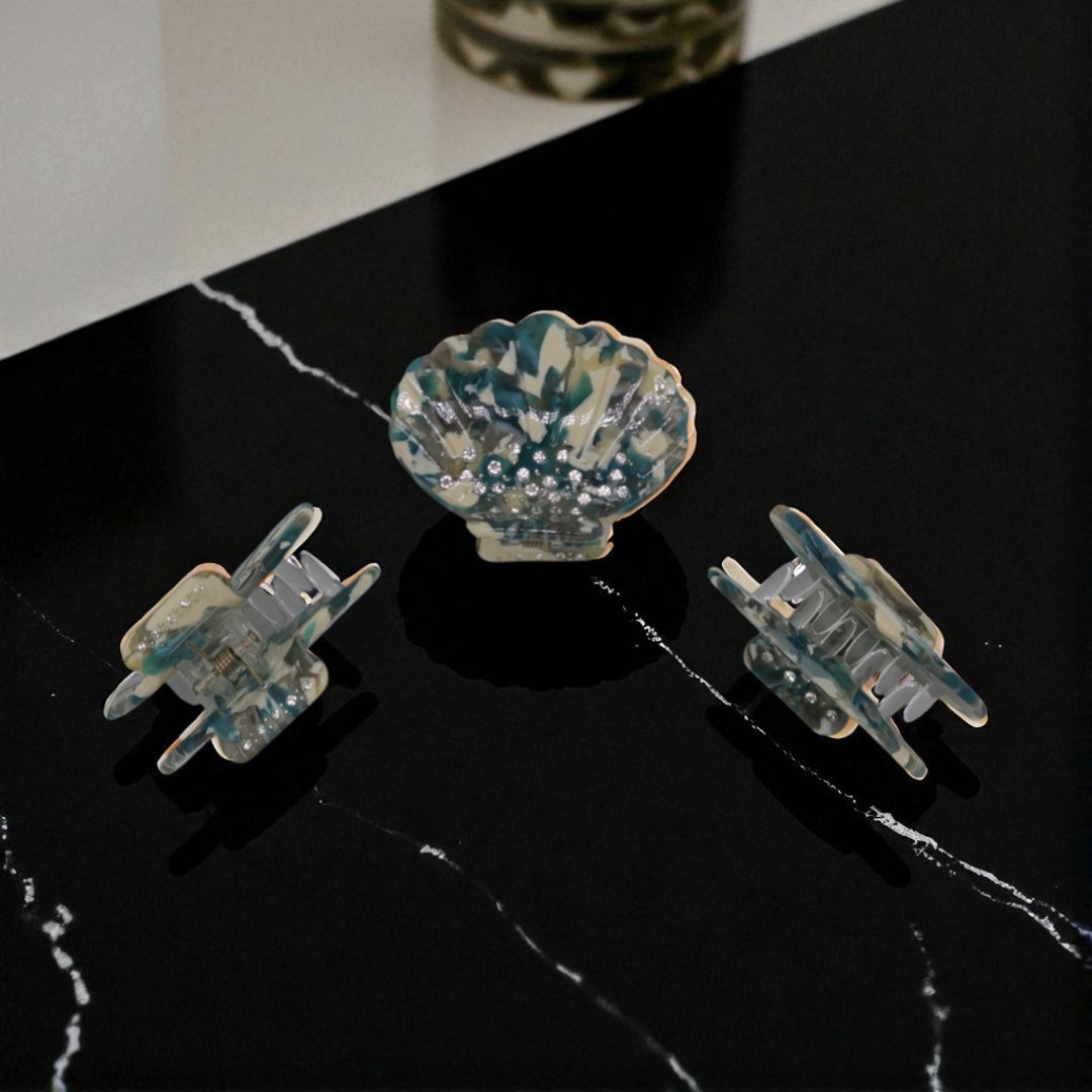 Haarklammer Mini "Ocean Marble"