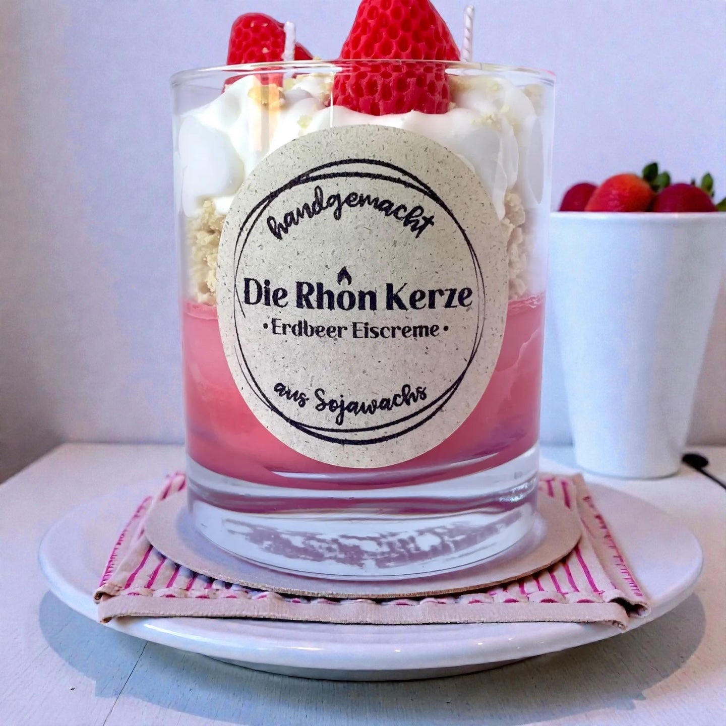 Duftkerze „Erdbeere Eiscreme“