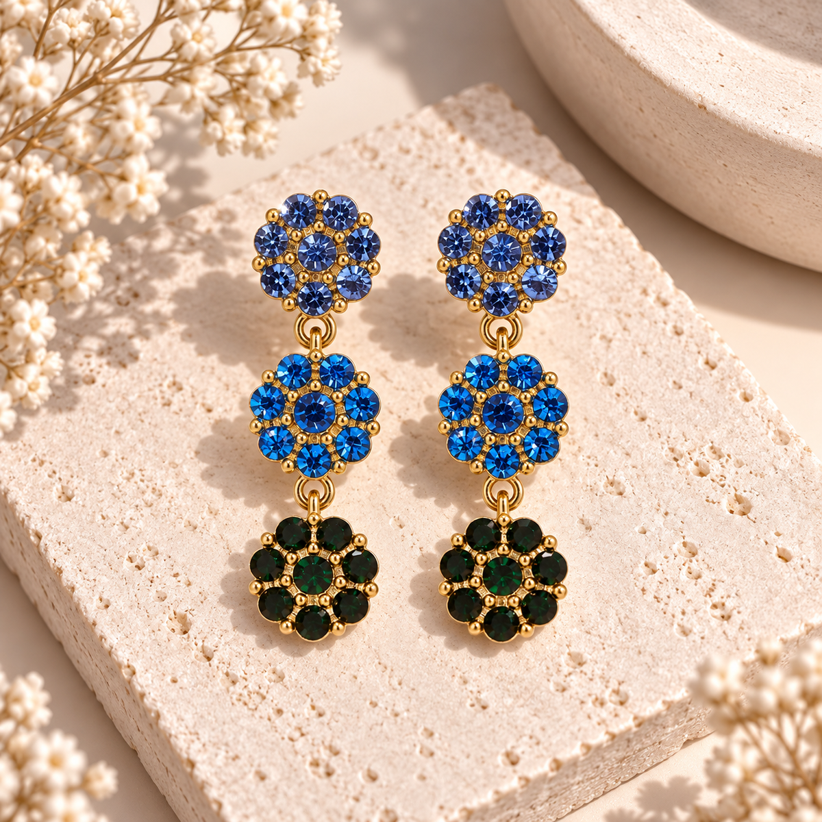 Flower Crush Ohrringe (blau)