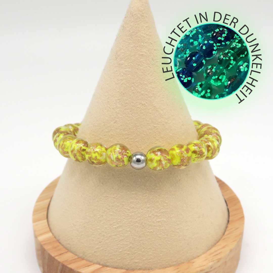 Leuchtendes Armband Gelb – mit Goldstaub & Glow-Effekt
