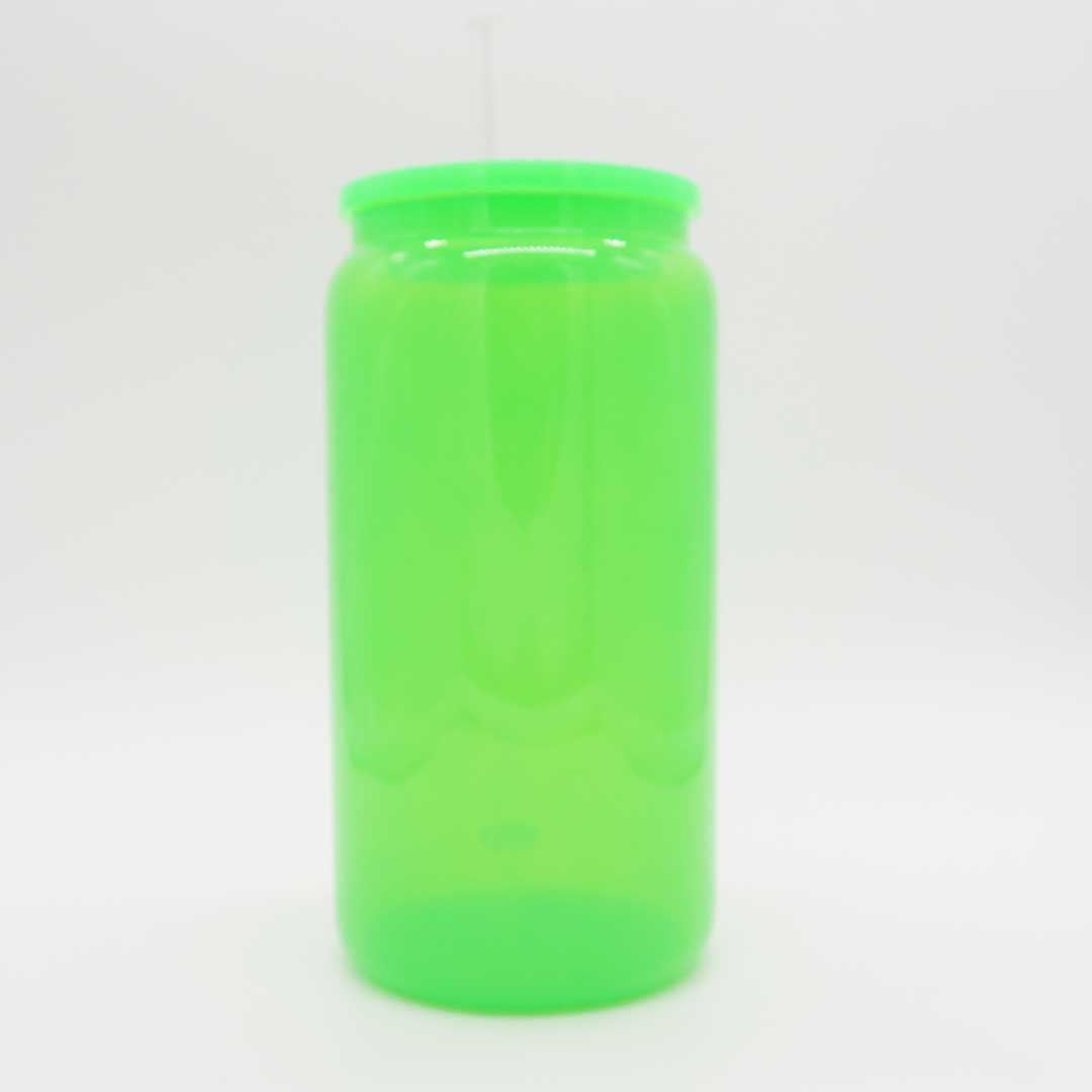 Neon Trinkglas 450 ml – personalisierbar & leuchtend schön! (grün)