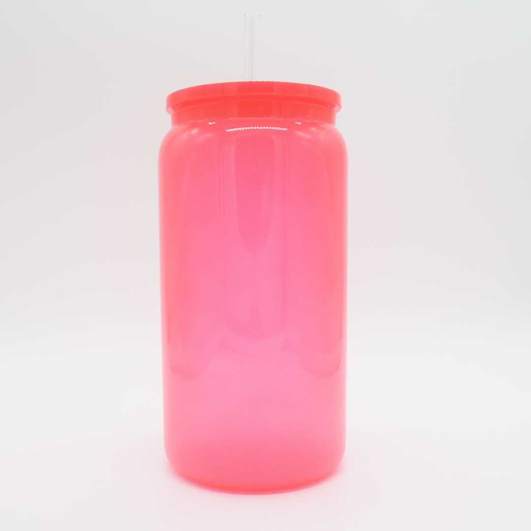 Neon Trinkglas 450 ml – personalisierbar & leuchtend schön! (pink)
