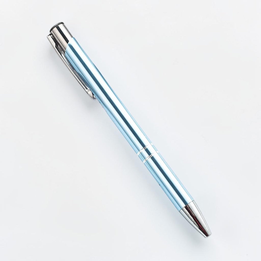Personalisierter Kugelschreiber Himmelblau – elegant & mit Gravur nach Wunsch
