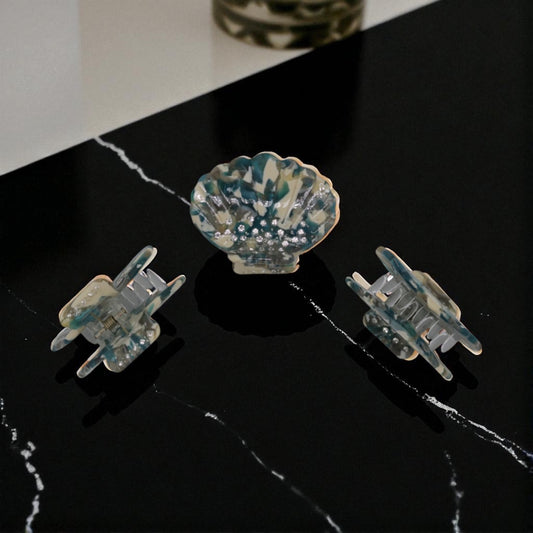Haarklammer Mini "Ocean Marble"