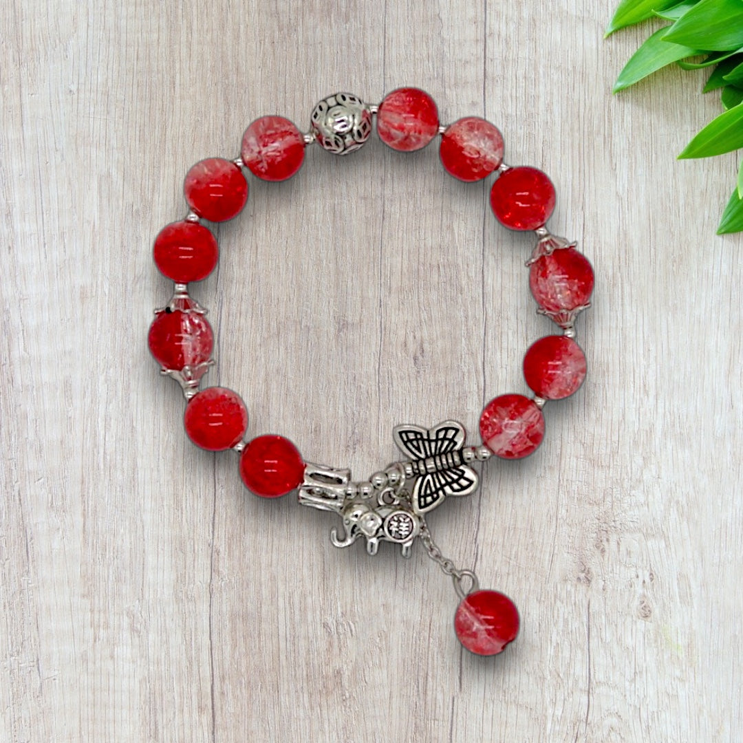 Glasperlen-Armband "Rote Leidenschaft"