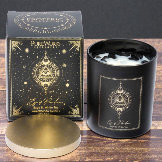 Manifestationskerze „Auge der Vorsehung“ – Licht an für gute Energie