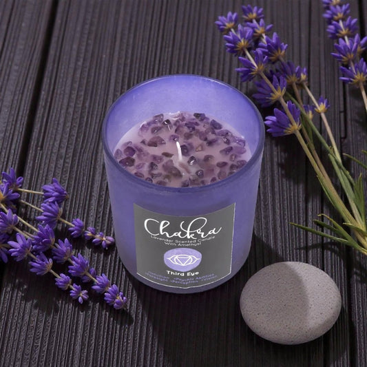 Lavendel-Amethyst-Kerze „Drittes Auge"