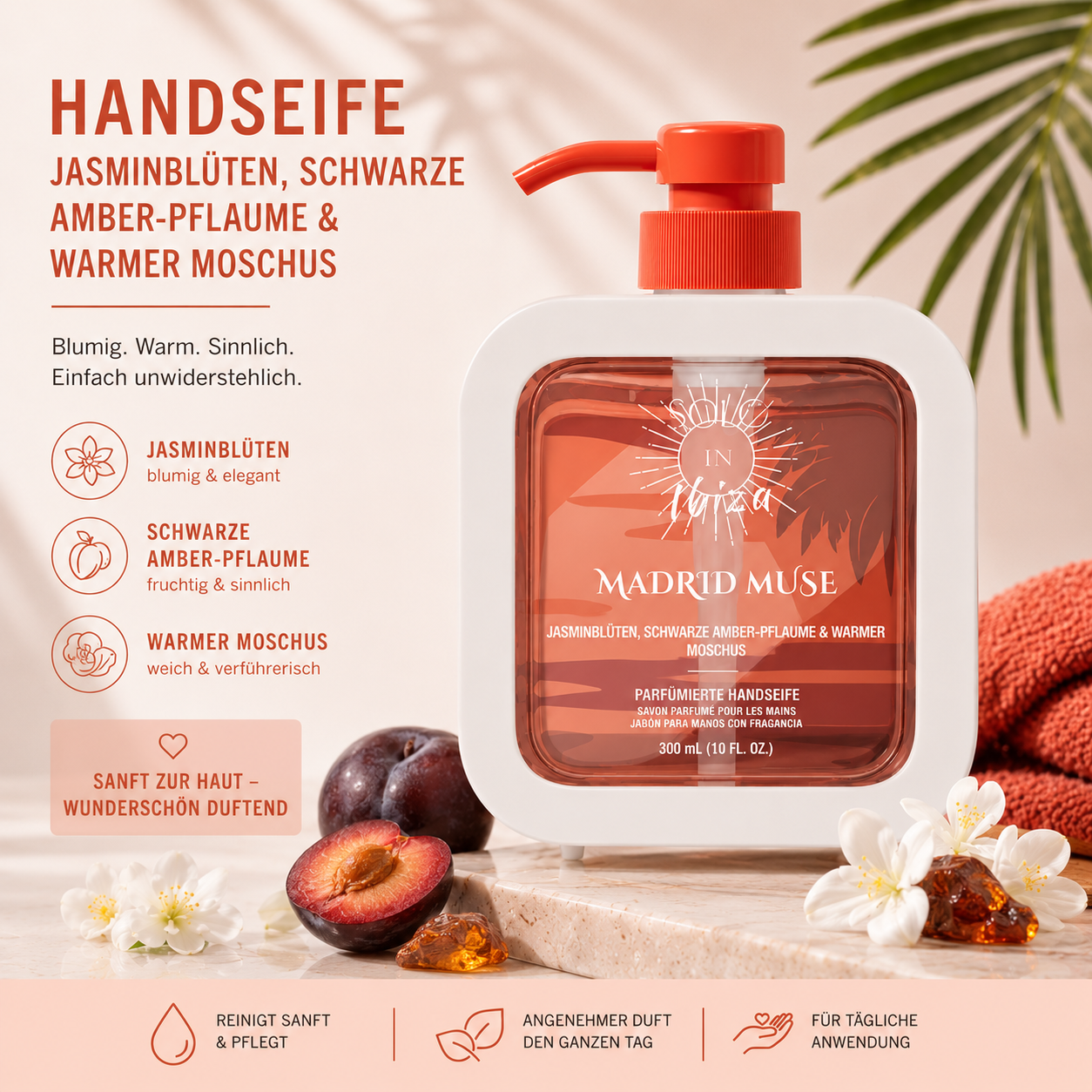 Madrid Muse Handseife – Jasminblüte, Amber-Pflaume & Moschus