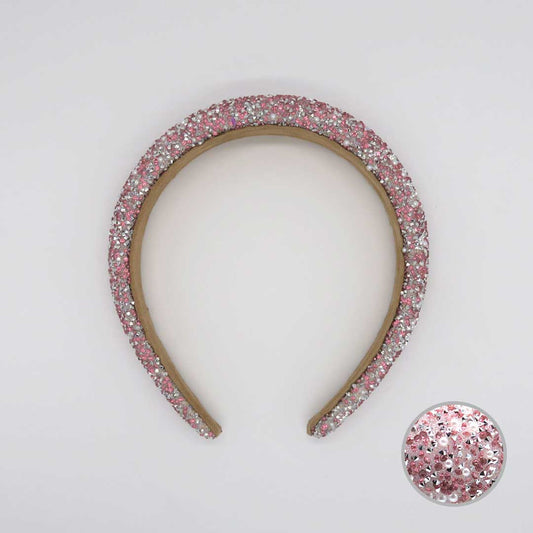 Glitzer und Perlen Haarreif (rosa)