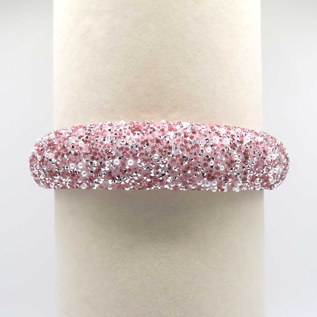 Glitzer und Perlen Haarreif (rosa)