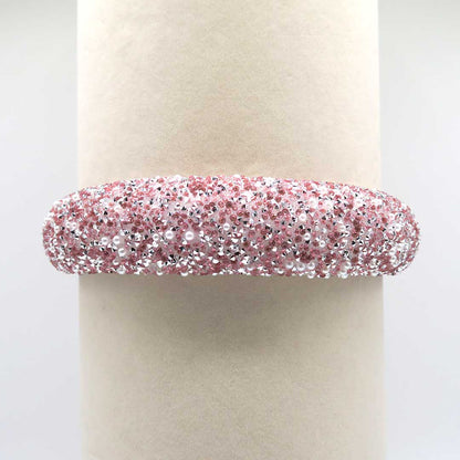 Glitzer und Perlen Haarreif (rosa)