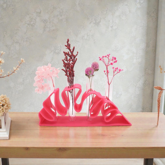 Monstera Blatt Deko Vase (inkl. vier Kunstoff-Röhrchen)