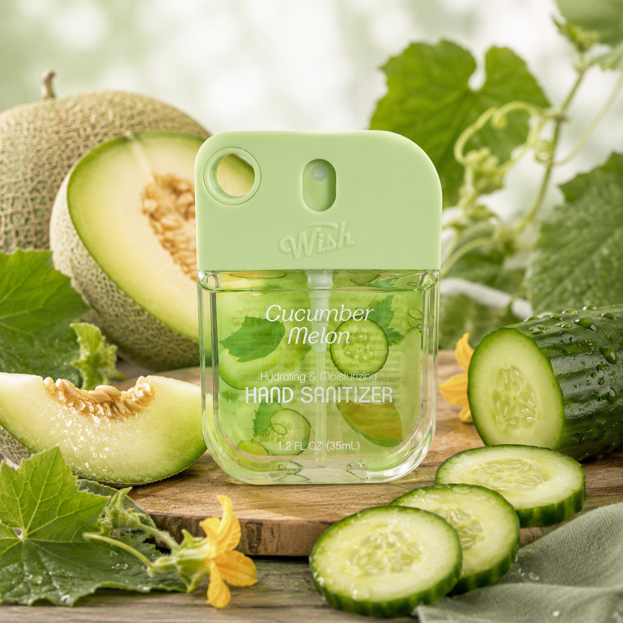 Handdesinfektionsspray Gurke und Melone