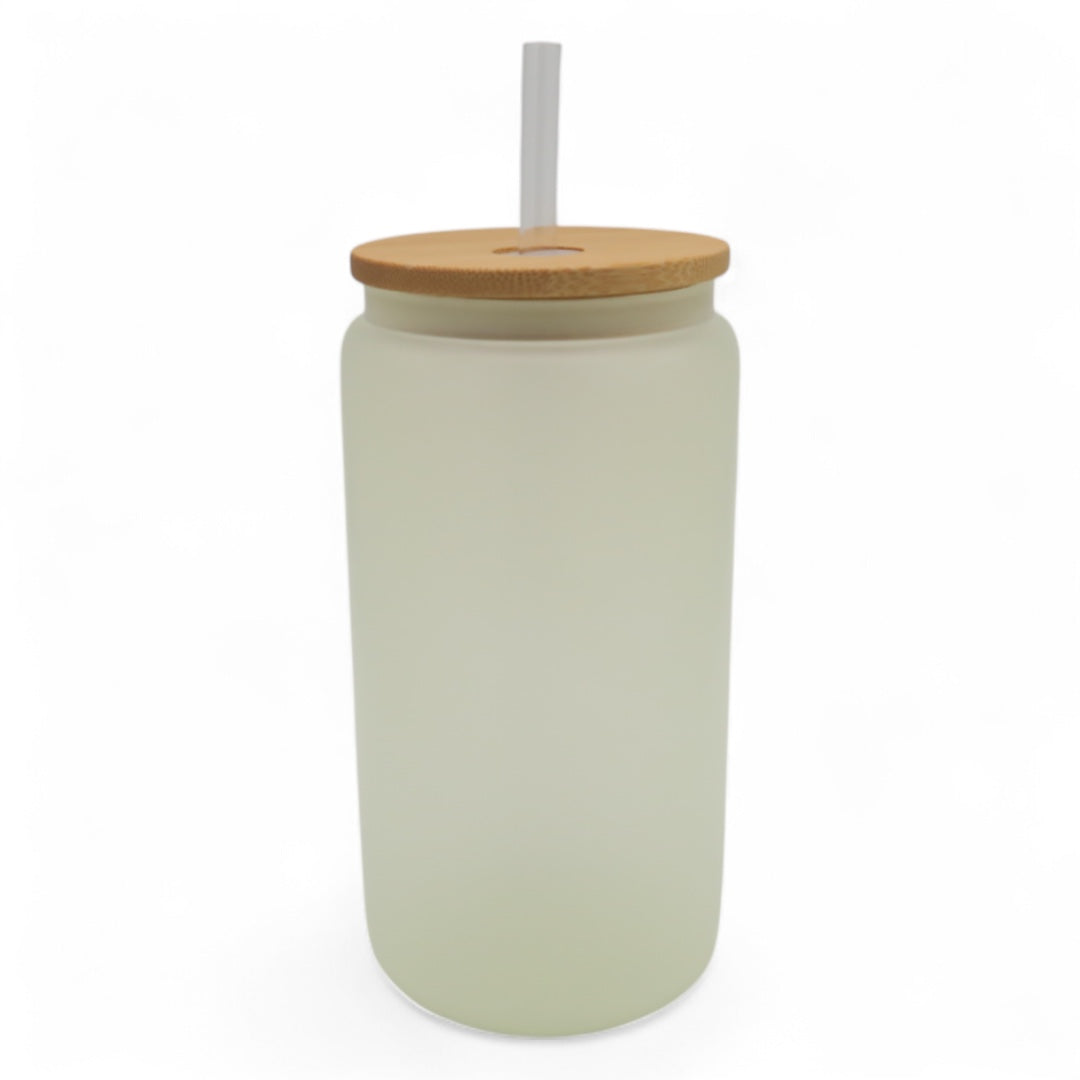 Farbwechsel-Trinkglas 450 ml – matt, stilvoll & personalisierbar (gelb)