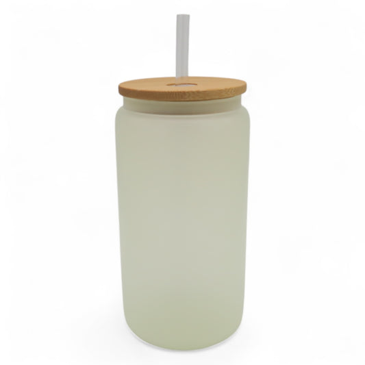 Farbwechsel-Trinkglas 450 ml – matt, stilvoll & personalisierbar (gelb)