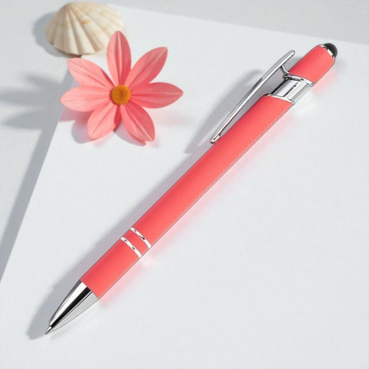 Personalisierter Kugelschreiber – matt, elegant & mit Gravur nach Wunsch (lachs-rot)