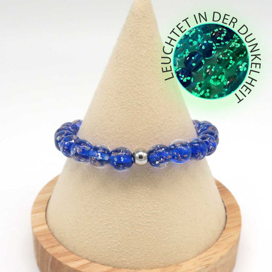 Leuchtendes Armband Blau – mit Goldstaub & Glow-Effekt