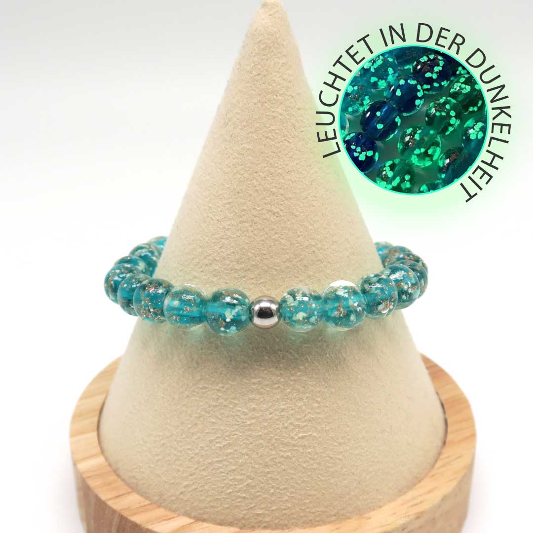 Leuchtendes Armband Mint – mit Goldstaub & Glow-Effekt