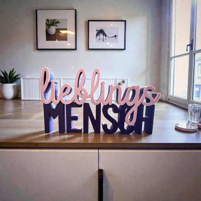 3D-Schriftzug „Lieblingsmensch“ – ein Statement mit Herz