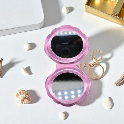 Auster-Taschenspiegel mit Schlüsselanhänger – normal & 2-fach vergrößernd
