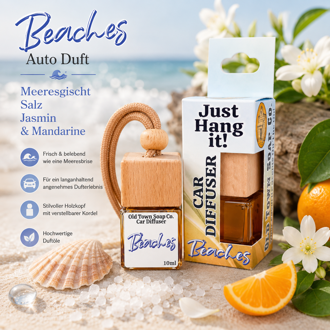 Beaches Auto Duft – Frische Meeresbrise (10 ml)