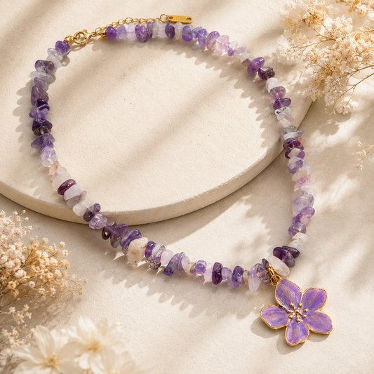 Amethyst-Blütenkette – Dein kleiner Hauch Magie