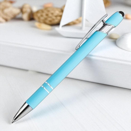 Personalisierter Kugelschreiber – matt, elegant & mit Gravur nach Wunsch (hellblau)