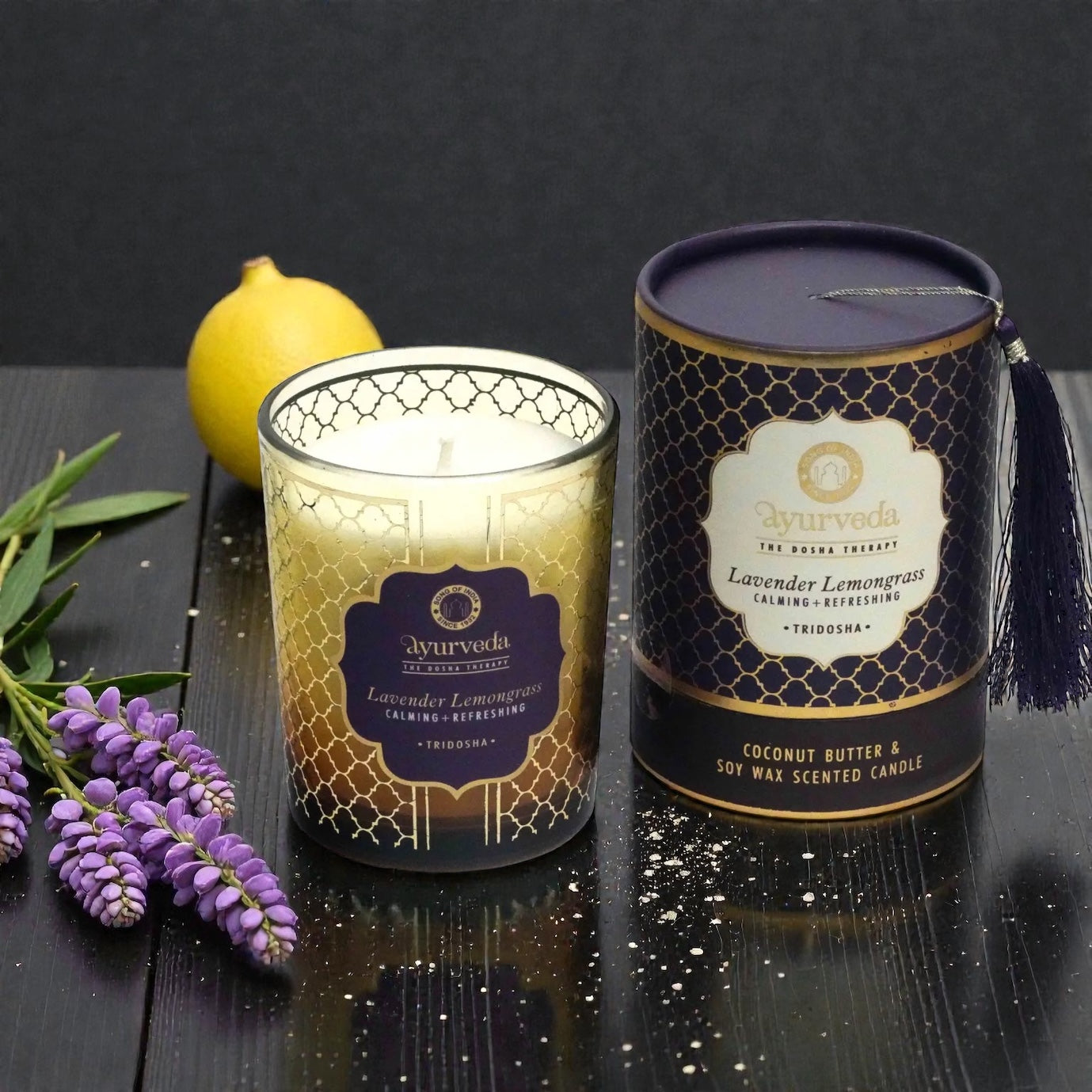 Ayurveda-Duftkerze „Lavender & Lemongrass“