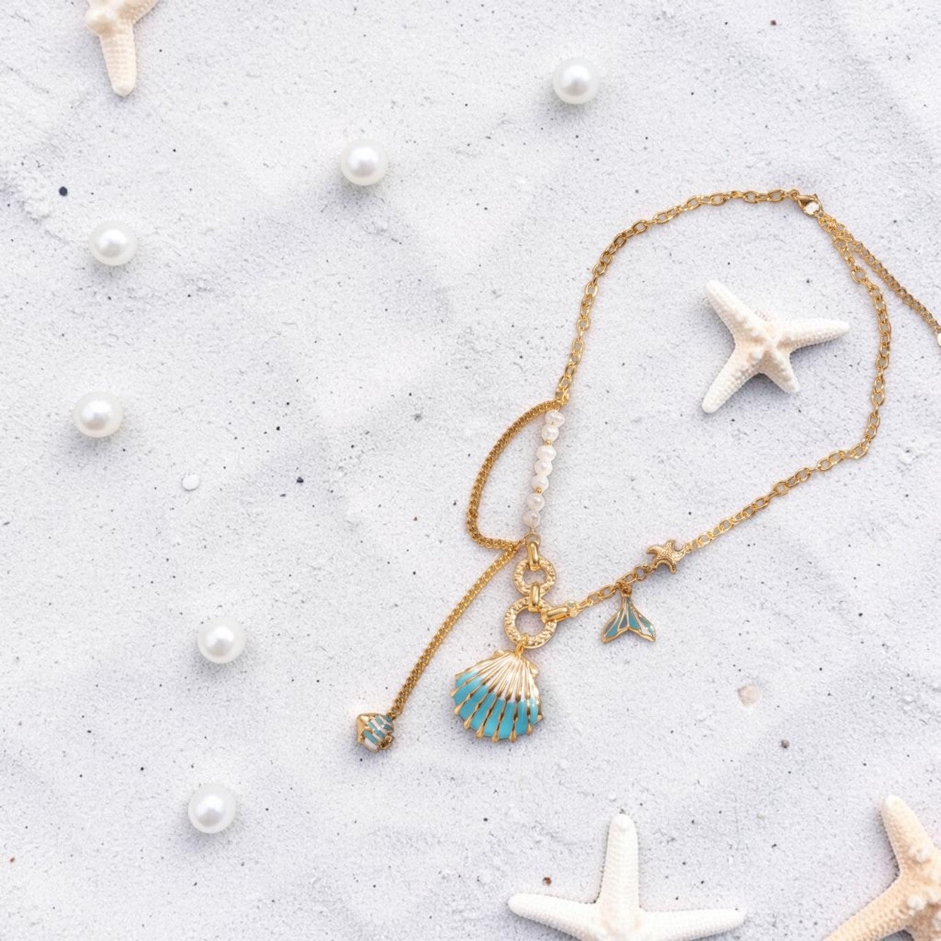 Ocean Pearl Kette (Blau)