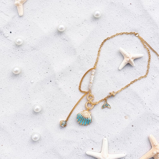 Ocean Pearl Kette (Blau)