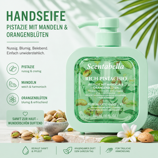 Rich Pistachio Handseife – Pistazie, Mandeln & Orangenblüten